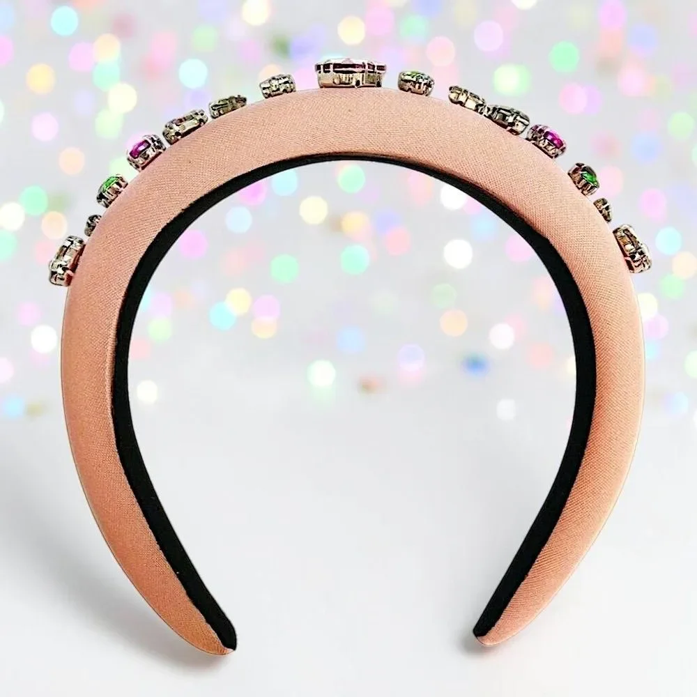 ZAXIE by Stefanie Taylor - Padded Jewel Headband - Pink MSRP $48